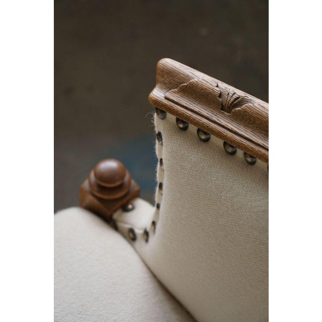 Brown Danish Sculptural 2-Seater Sofa in Oak & Wool in the style of Skønvirke, 1920s For Sale - Image 8 of 18