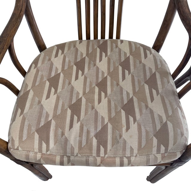 Pair of Vintage Rausch Germany Model 22935 Fan-Back Rattan Armchairs for Brown Jordan For Sale - Image 13 of 18