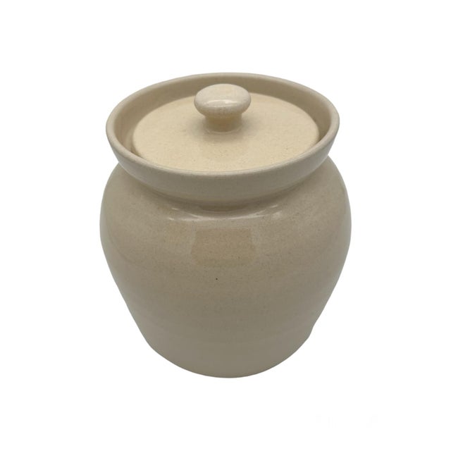 Traditional 1980s Marshall Pottery Vintage Crock With Lid Blue and White For Sale - Image 3 of 9