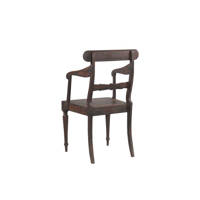 Farmhouse Vintage Anglo-Indian Teakwood Armchair For Sale - Image 3 of 3