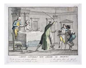 Corpo Satollo on Crede al Digiuno - Hand Colored Etching by C. Lasinio - 1788 1788