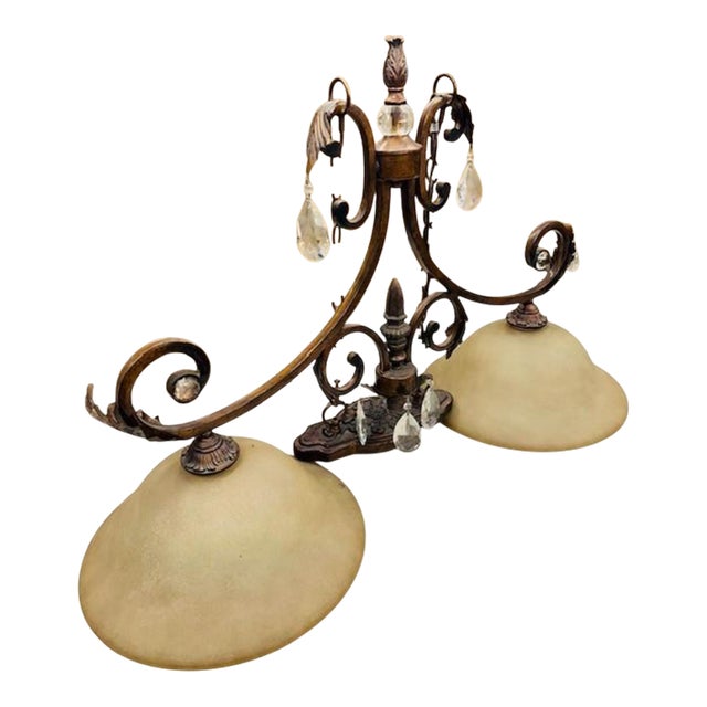 Late 20th Century Dresden Collection Flemish Metal & Crystal Chandelier For Sale