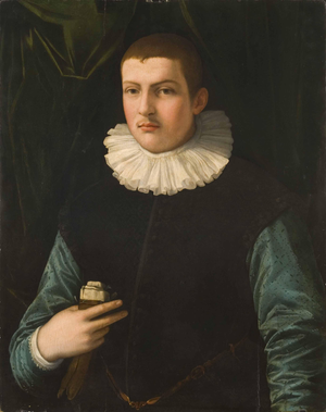 Francesco Traballesi, Portrait of a Young Man with a Glove, 1800s, Oil on Board