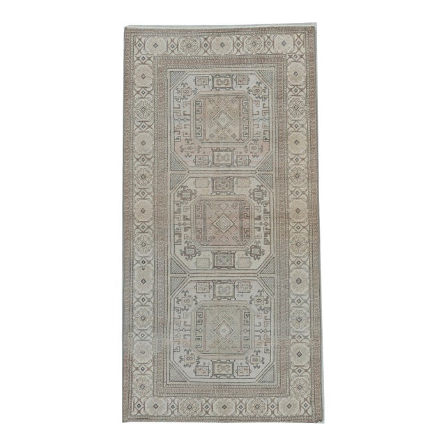 Vintage Turkish Oushak Area Rug 2' X 6' For Sale
