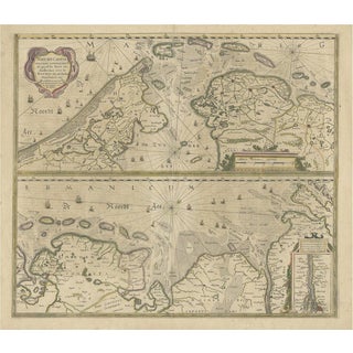 Antique Engravings with the Dutch and German North Sea Coast, 1650 For Sale
