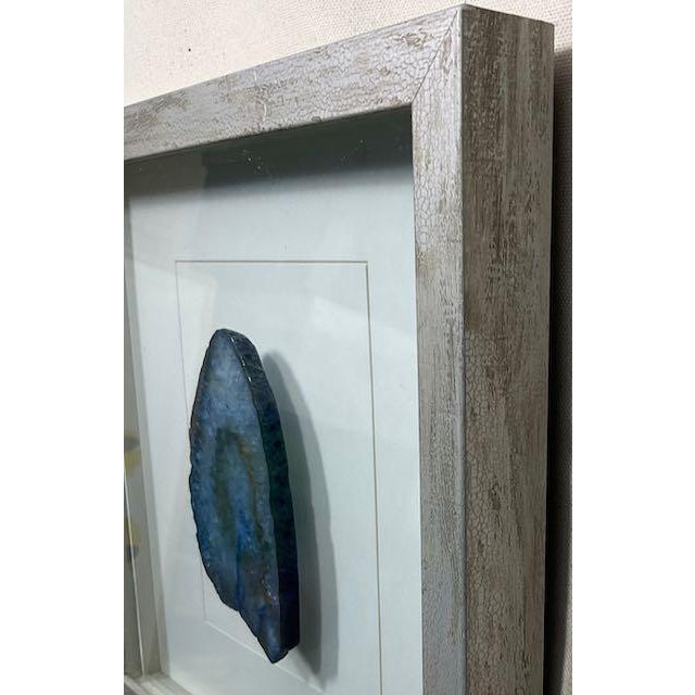 1990s Blue Agate Gemstone Set, Framed- Set of 2 For Sale In Los Angeles - Image 6 of 9