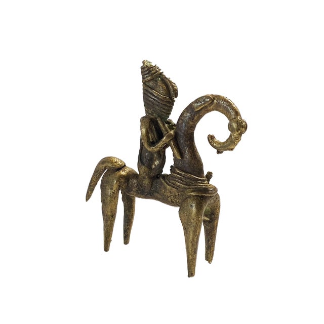 Metal African Dogon Bronze Horseman Gold Weight Mali For Sale - Image 7 of 8