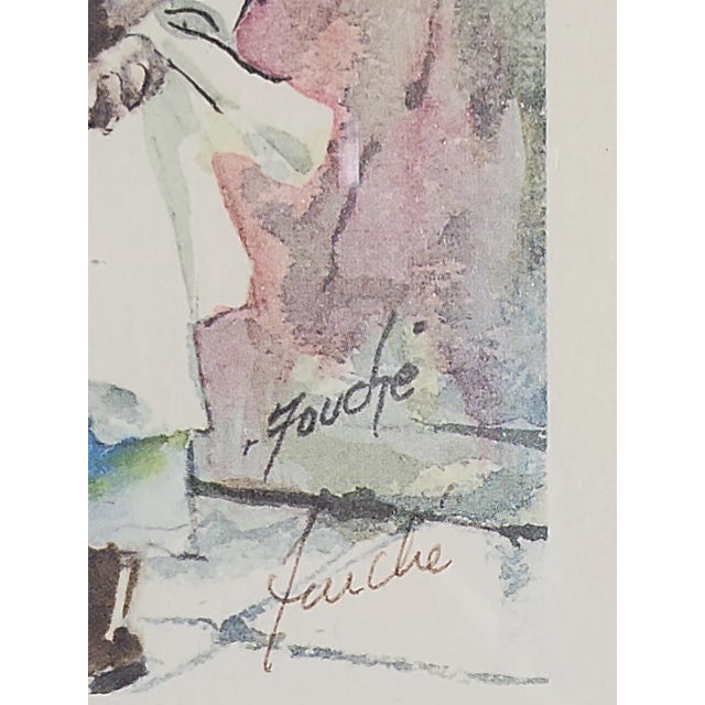 American Virginia Fouche Bolton (Amer. 1929-2004) Pencil Signed "Flowers and Baskets" Framed Print For Sale - Image 3 of 4