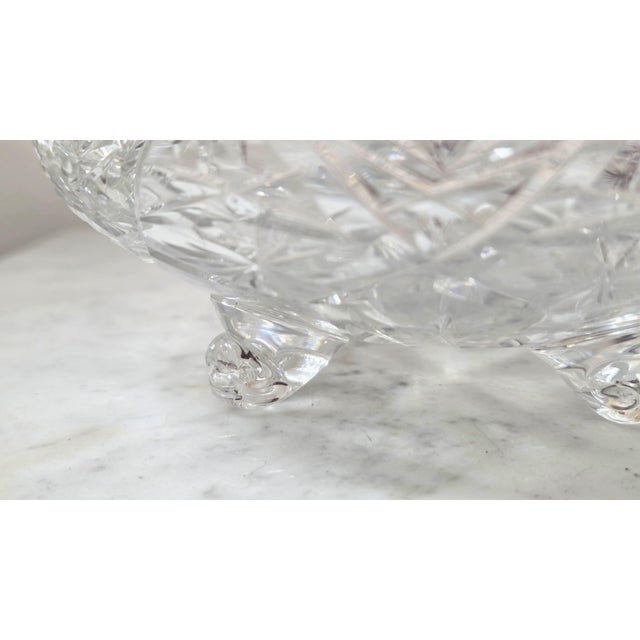 Vintage Cut Lead Crystal Footed Covered Compote For Sale - Image 16 of 16