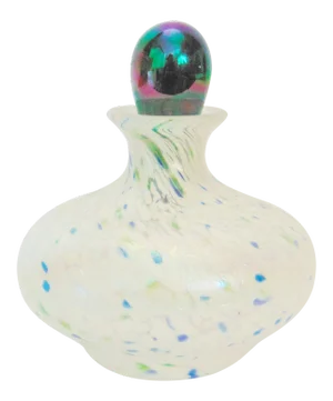 Art Glass Perfume Bottle W/ Iridescent Stopper