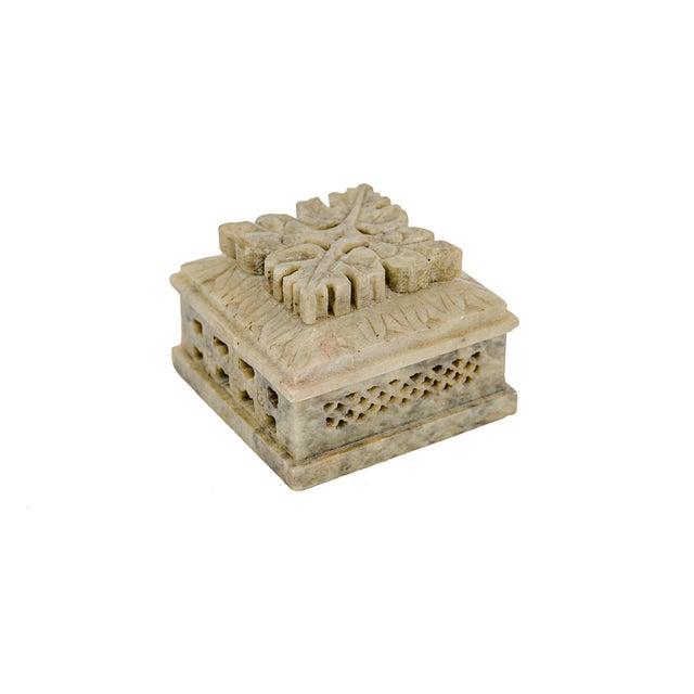 Hand-Carved Soapstone Trinket Box For Sale - Image 9 of 10