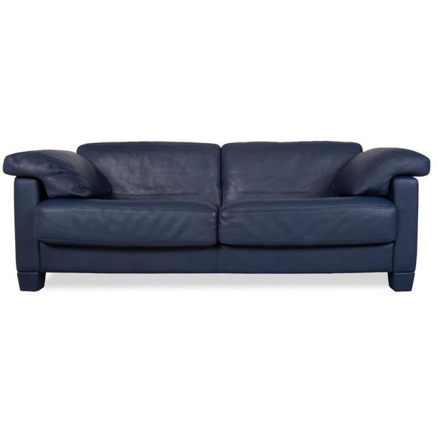 DS 17 3-Seater Sofas in Dark Blue Leather from de Sede, Set of 2 For Sale - Image 12 of 13