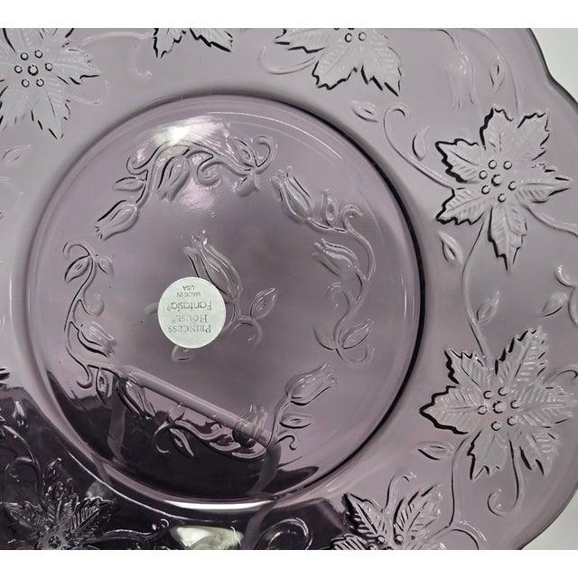 1990s Amethyst Poinsettia Dessert/ Salad Plates- Set of Four For Sale - Image 5 of 11