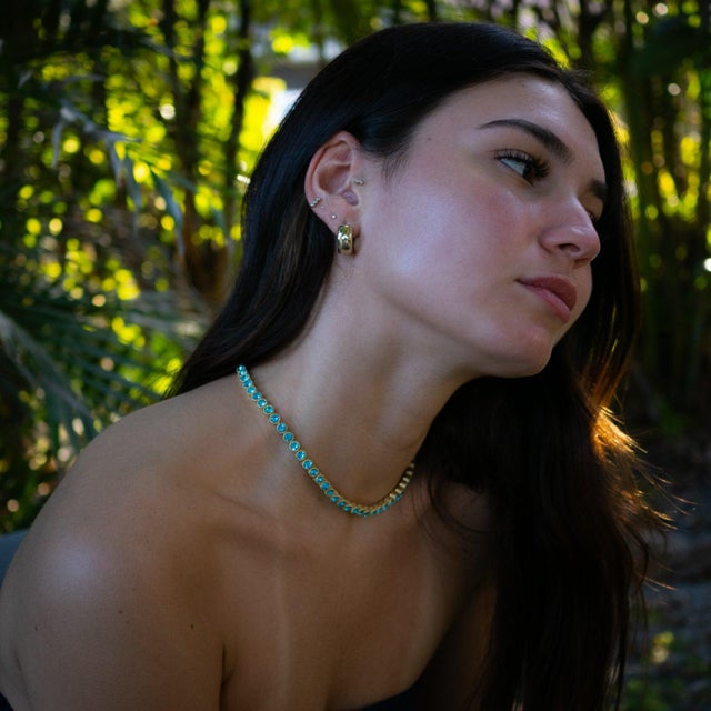 Aquamarine Tennis Mystic Necklace For Sale - Image 12 of 12