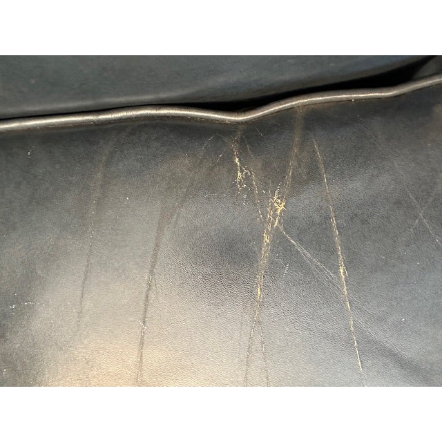 ** Only One Chair Available.** 1970s Vintage Old Hickory Tannery Blue Leather Chair With Nailhead Detail For Sale - Image 10 of 11