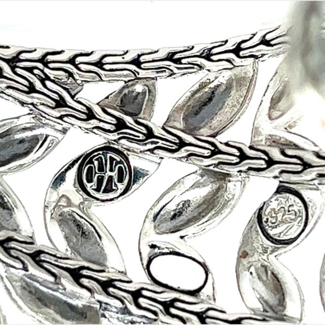 Traditional 1990s John Hardy Estate Cuff Bangle 7.5" Sterling Silver For Sale - Image 3 of 6