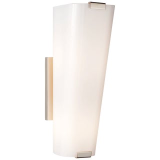 AERIN for Visual Comfort Signature Alpine Single Sconce in Polished Nickel with White Glass For Sale
