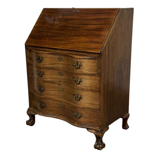 English Mahogany Secretary Desk, 1930s For Sale