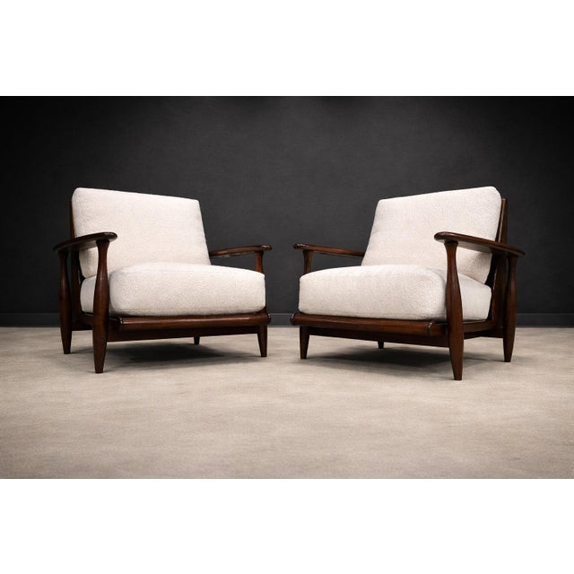 Pair of Armchairs in Brazilian Rosewood & Bouclé by Liceu de Artes, 1960s – Lot 218 For Sale - Image 12 of 13