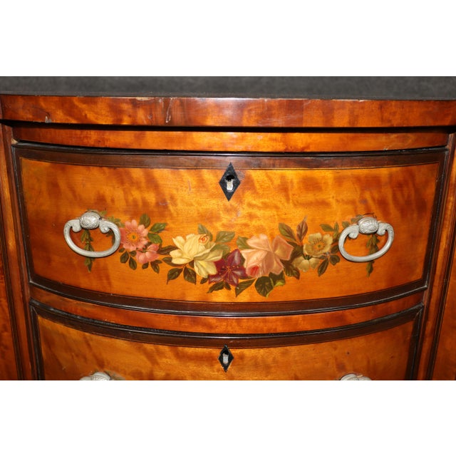 Pair of Fantastic Adams Paint Decorated Satinwood Commodes Buffets For Sale - Image 11 of 17