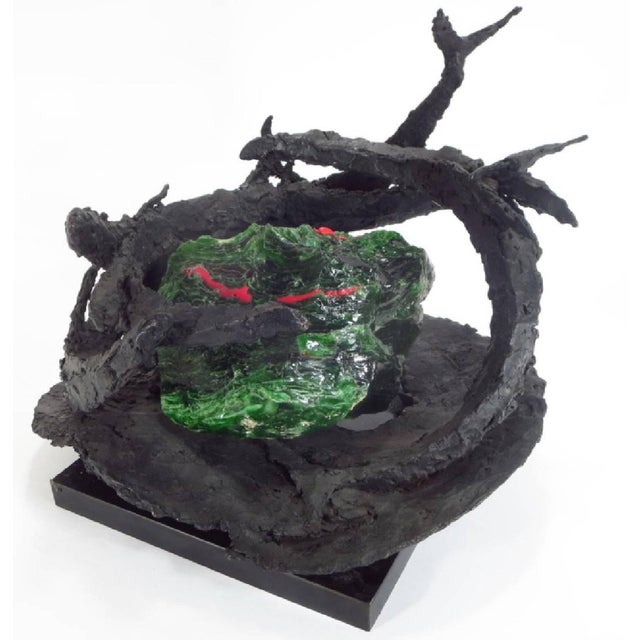Margaret Peggy Reventlow, Abstract Sculpture 'Ten Fathoms' (Swimming Fish) Bronze With Glass Unique Piece For Sale In Miami - Image 6 of 6