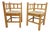 Vintage Dutch Art Deco Style Corner Chair in Oak and Rush, 1950s, Set of 2 For Sale