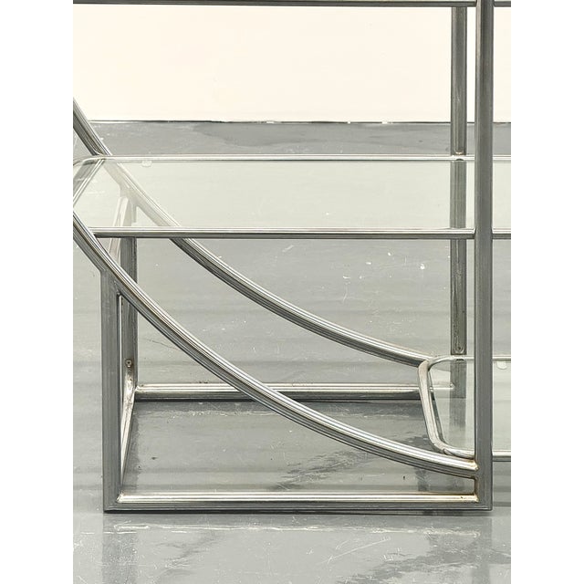 Bauhaus Round Shelving with Tubular Frame and Glass Shelves For Sale - Image 6 of 10