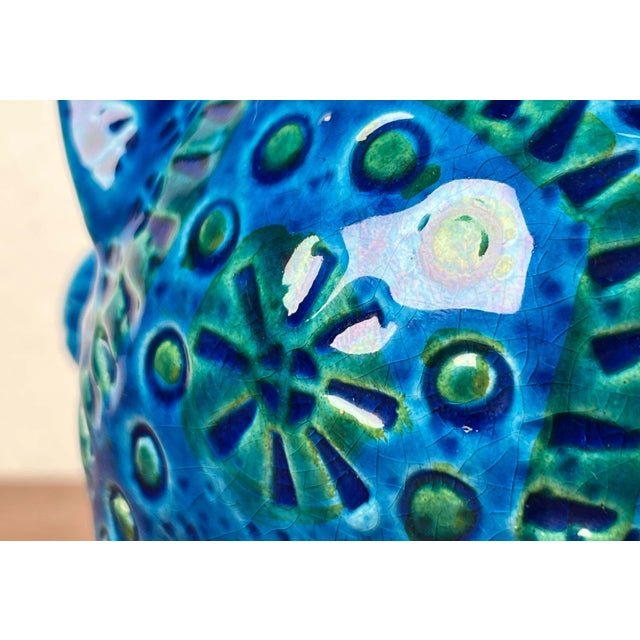 Mid-Century Modern Italian Rimini Blu Pottery Piggy Penny Bank Figurine by Aldo Londi for Bitossi, 1960s For Sale - Image 6 of 18