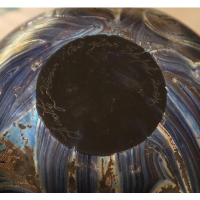 Black Decorated Glass Bottle with 925 Silver Neck from Isle of White, 2004 For Sale - Image 8 of 11