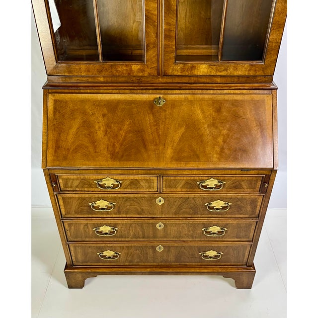 Vintage White Fine Furniture Chippendale Style Secretary Desk For Sale - Image 10 of 12