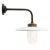 Vintage Industrial Brass and Glass Wall Light in White Enamel For Sale - Image 5 of 6