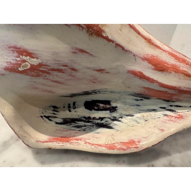 Wood Hand Carved/Painted Wooden Conch Shell For Sale - Image 7 of 7