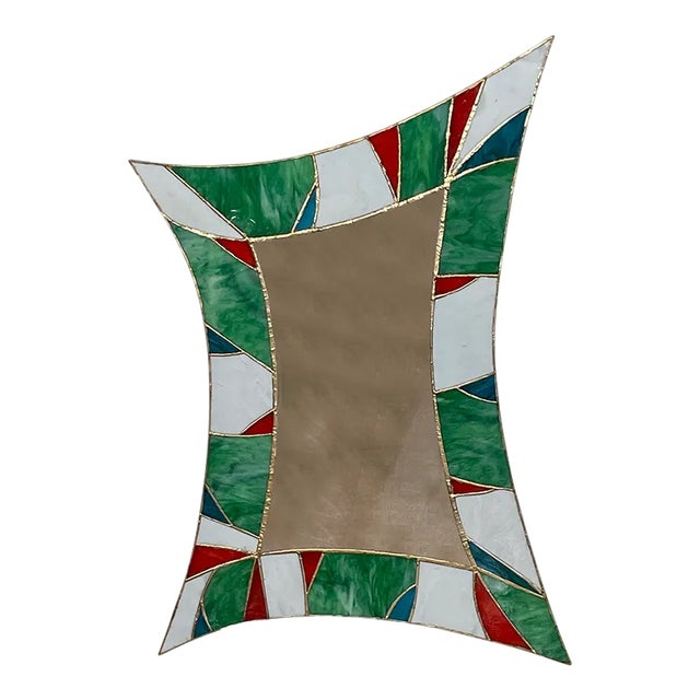 Vintage Glass Mirror, 1980s For Sale