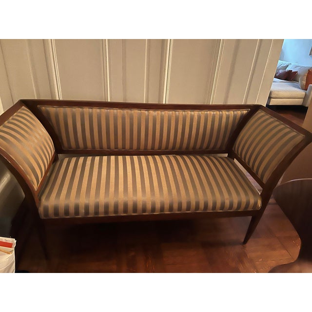 1940s Walnut Frame Settee For Sale - Image 4 of 8