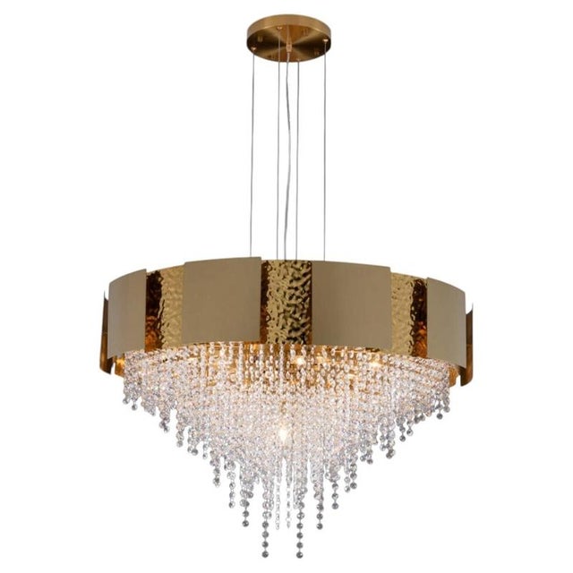 Gold Collection Marte Chandelier in Metal and Crystal by Jago For Sale - Image 8 of 8