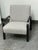 Design Plus Gallery presents a Bespoke Felix Chair. This lounge chair is upholstered in a light neutral textile. The black...
