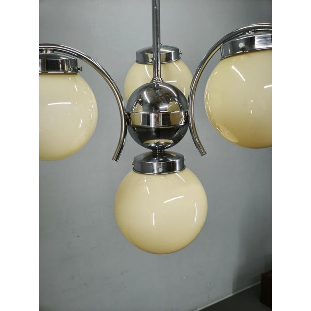 Art Deco Champagne Glass Chandelier, Former Czechoslovakia, 1930s For Sale - Image 10 of 14