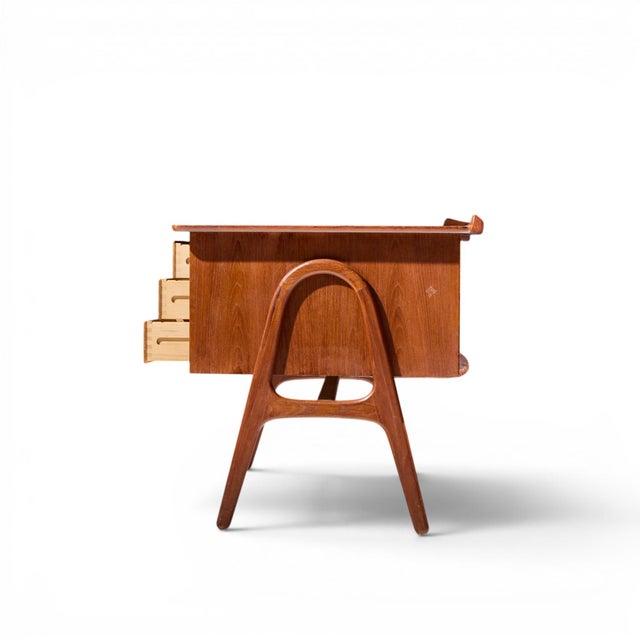 Mid 20th Century Svend Madsen Mid Century Danish Teak Curved Desk For Sale - Image 5 of 10
