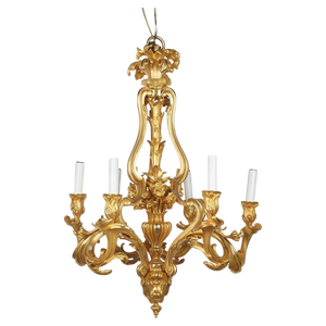 Louis XV Napoleon III Gilt Bronze Chandelier
