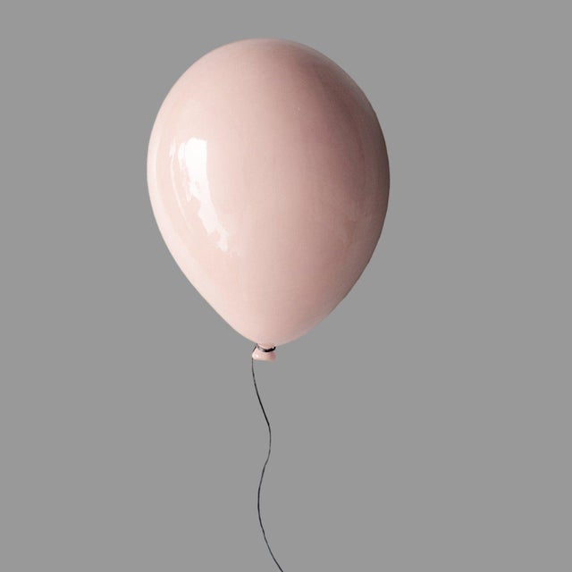 Contemporary Pink Ceramic Balloon Sculpture by ArtArsouf - Medium Size For Sale - Image 9 of 13