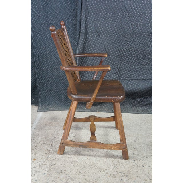 3 Vintage Old Hickory Arts & Crafts Mission Rustic Oak Lodge Paddle Arm Chairs For Sale - Image 9 of 18