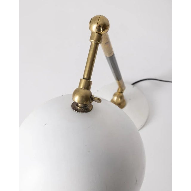 Metal Vintage Italian Table Lamp in Brass and White Metal, 1960s For Sale - Image 7 of 11