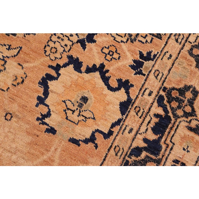 Oriental Ziegler Rose Blue Hand-Knotted Wool Rug - 6'0'' X 8'10'' For Sale In New York - Image 6 of 8