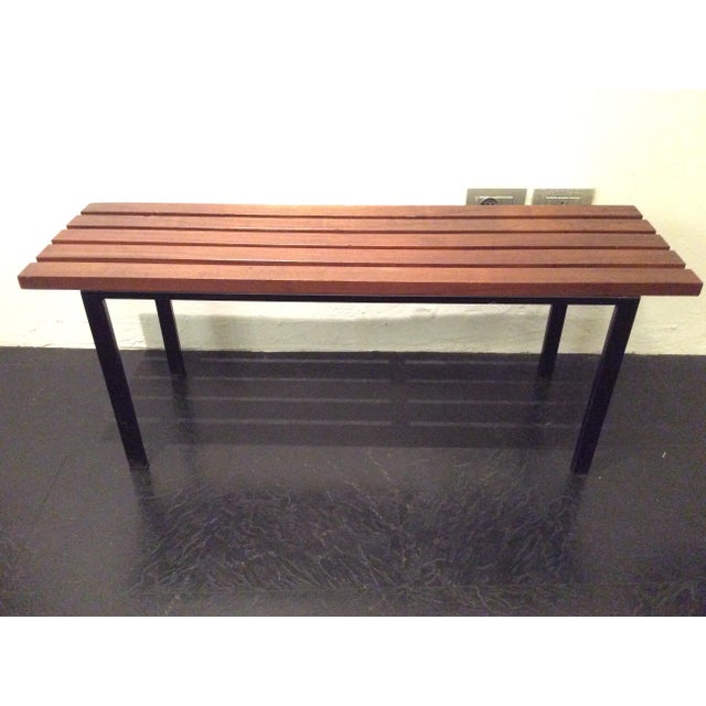 Black Iron and Teak Bench, Italy, 1960s For Sale - Image 8 of 8