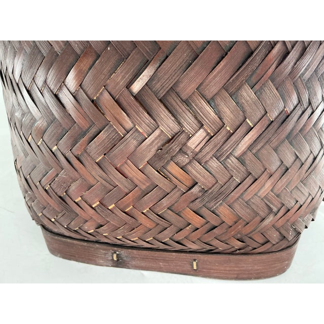 Vintage Table Lamp Made From Asian Basket For Sale - Image 11 of 12