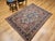 Navy Blue Vintage Persian Tabriz Area Rug, Hand-Knotted Wool, Heriz Geometric Pattern, Ivory & Red, 5x6 For Sale - Image 8 of 18
