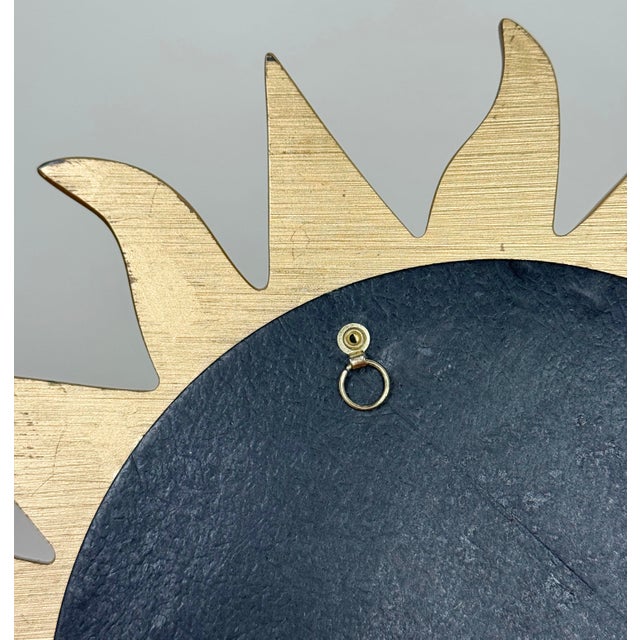 Mid 20th Century Vintage Aztec Gold Sunburst Wall Mirror For Sale - Image 5 of 5