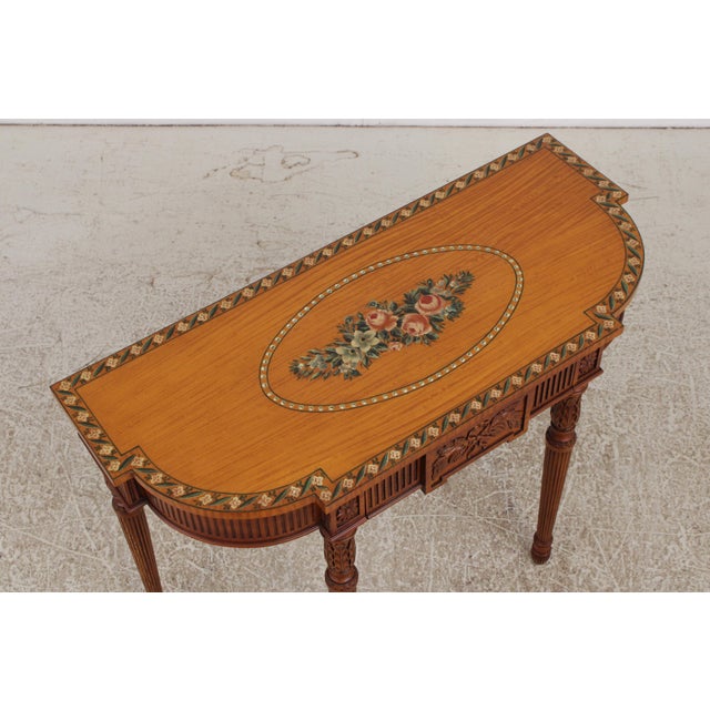 Maitland Smith Adams Satinwood 1 Drawer Console Table For Sale - Image 10 of 18