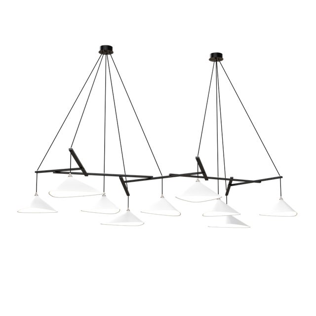 Not Yet Made - Made To Order Emily Group of Nine Pendant Light in White Semi-Matte by Daniel Becker for Moss Objects For Sale - Image 5 of 5