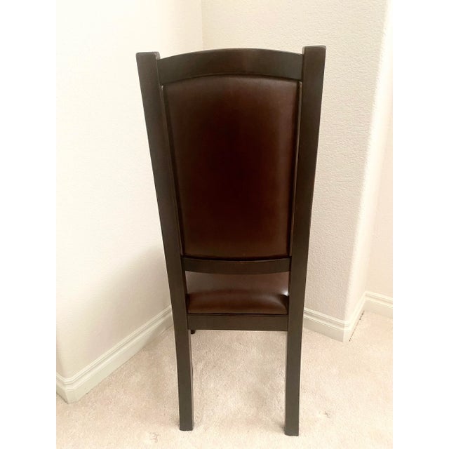 Wood Vintage South Cone Trading Company Tall Back Leather and Wood Chair Spanish Colonial Western Style Mint Condition. For Sale - Image 7 of 14